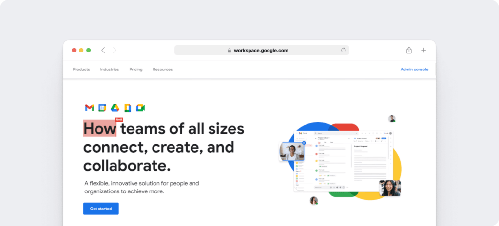 Google workspace homepage