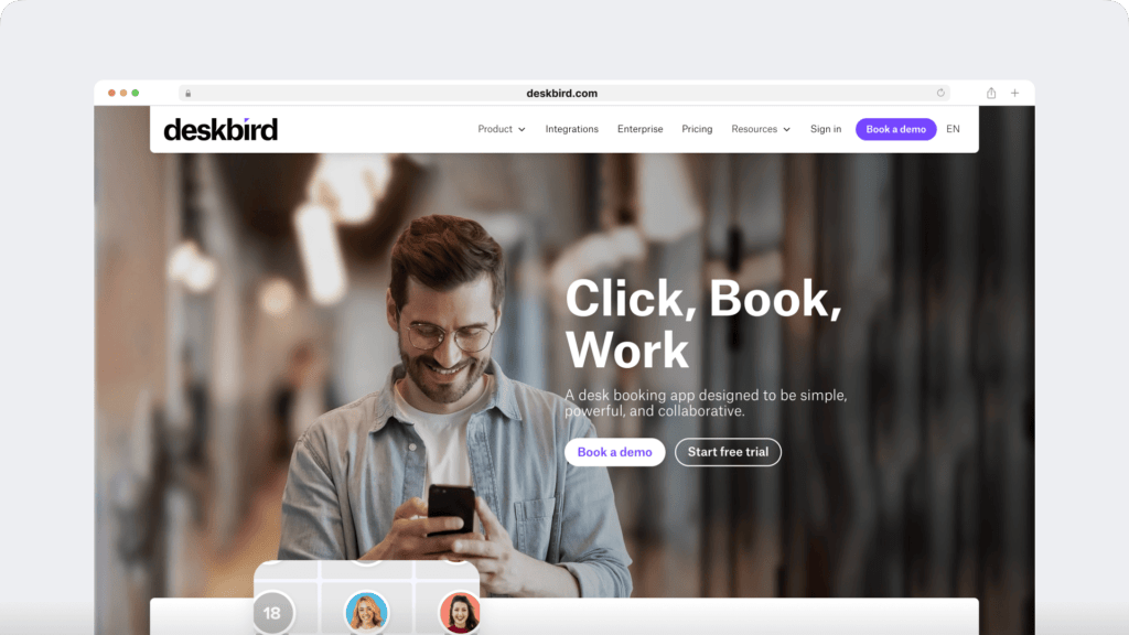 deskbird homepage