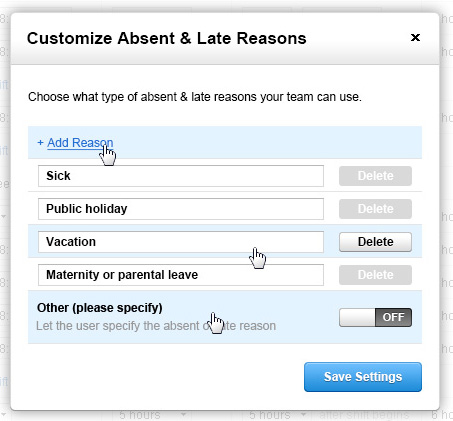 add any reason which matches your company culture