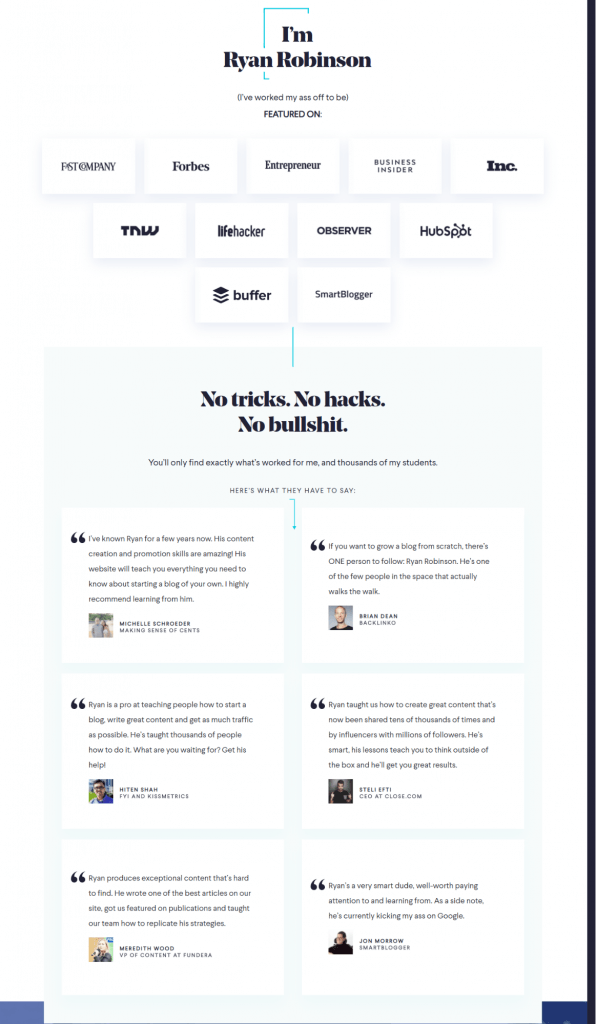 Freelance business social proof