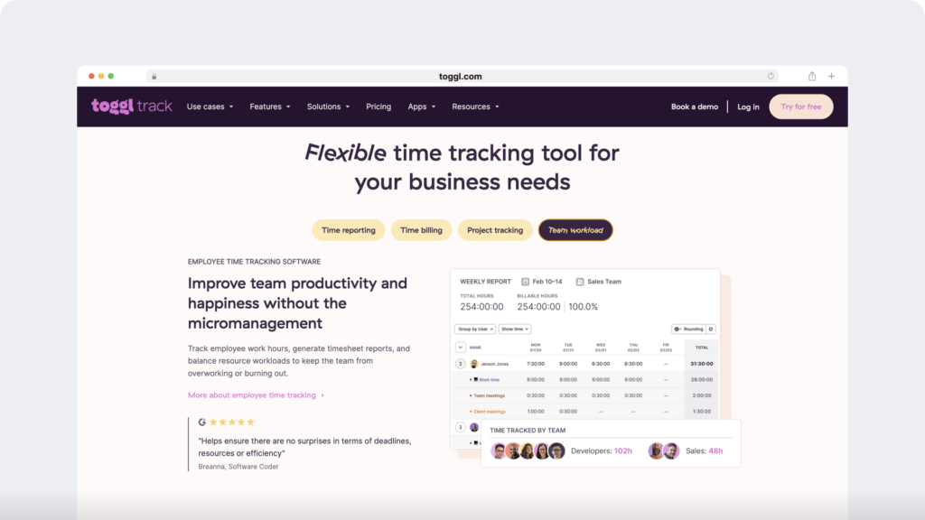 Toggl team management