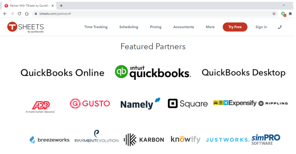 tsheets integrations