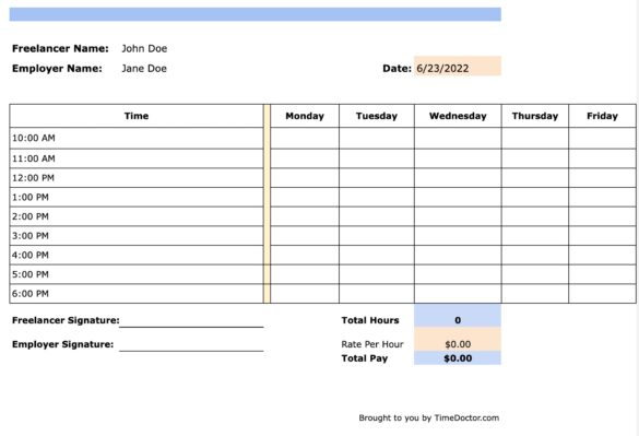 Model Hours 5 free hourly schedule templates (PDF, Excel and Word)