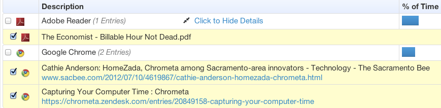 chrometa timekeeping categories