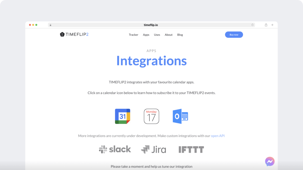 Timeflip integrations