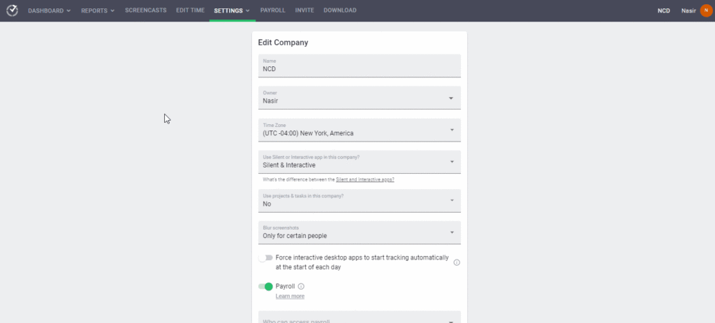 Time Doctor Screencasts and screenshots