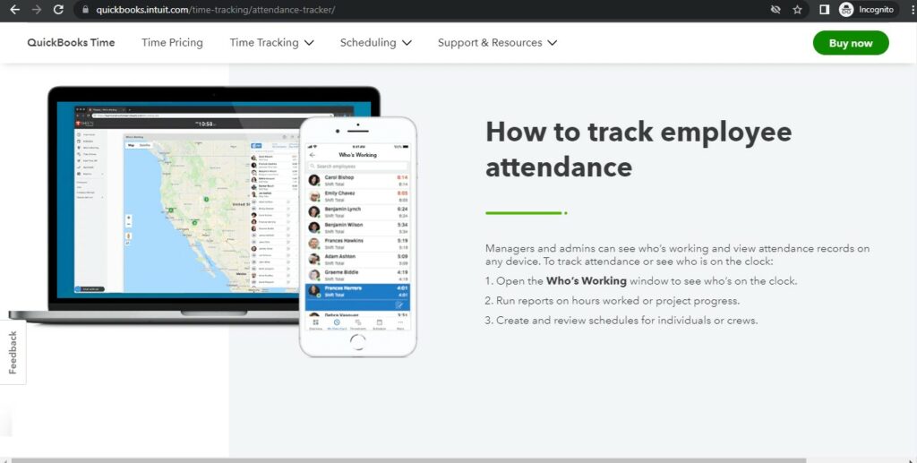 Tsheets attendance tracking