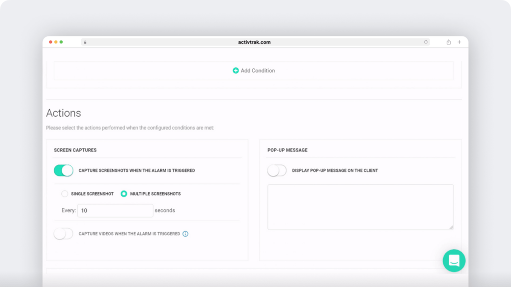 ActivTrak keystrokes and screenshots