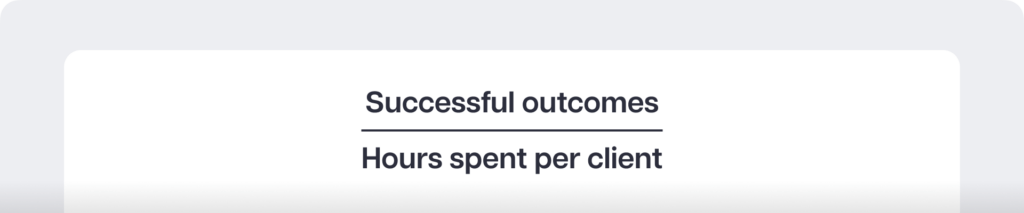 Successful outcomes Hours spent per client