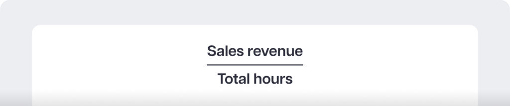 Sales revenue Total hours