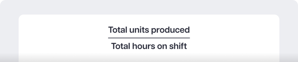Total units produced Total hours on shift