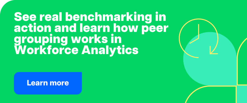 See real benchmarking in action and learn how peer grouping works in Workforce Analytics 2