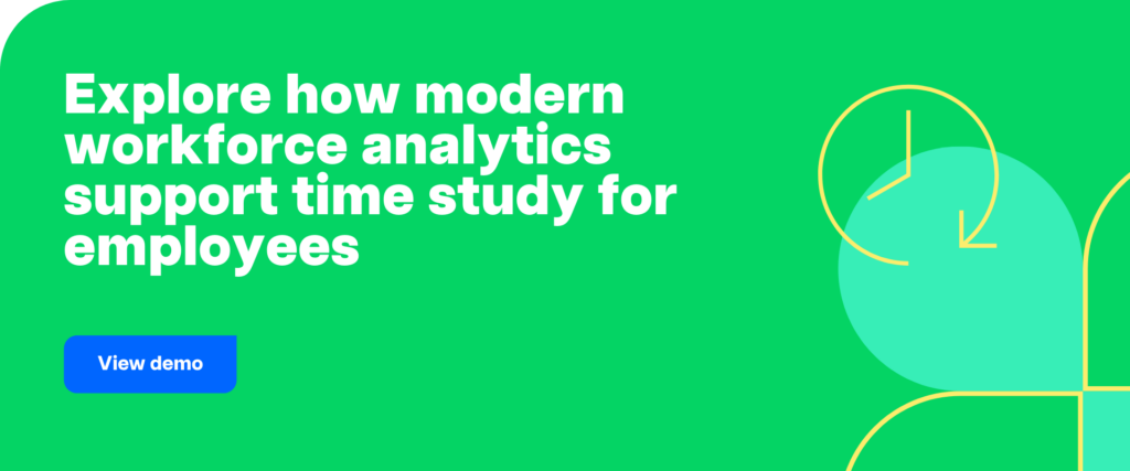 Explore how modern workforce analytics support time study for employees
